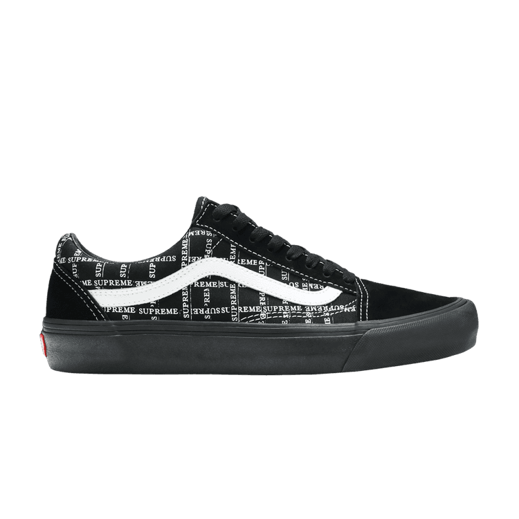 Supreme x Vans Old Skool Pro 'Logo Pattern - Black' Black/Black