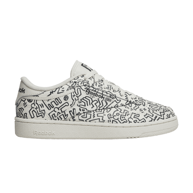 Keith Haring x Reebok Club C 'Dancing Figures Allover Print' Chalk/Pure Grey 8/Chalk