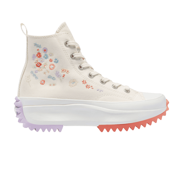 Converse Run Star Hike Platform High 'Embroidered Floral - Egret' Egret/Amethyst/Bright Madder
