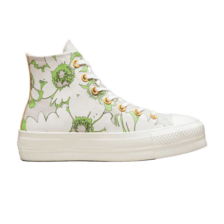 Converse Wmns Chuck Taylor All Star Lift Platform High 'Crafted Florals' Desert Sand/Lime Rave/Egret