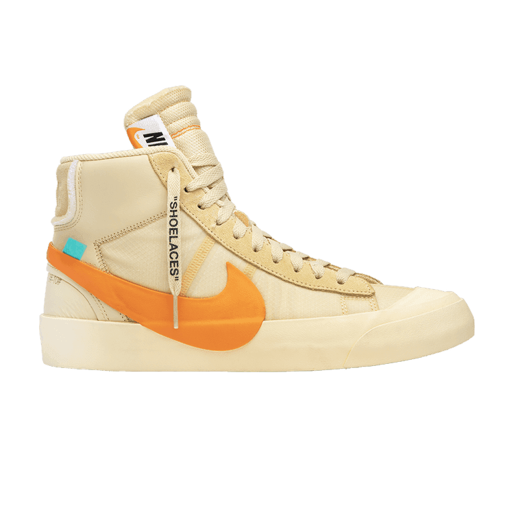 Off-White x Nike Blazer Mid 'All Hallows Eve' Canvas/Pale Vanilla-Black-Total Orange