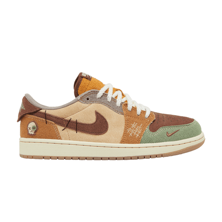 Zion Williamson x Air Jordan 1 Retro Low OG 'Voodoo' Flax/Muslin/Fauna Brown/Oil Green/Sesame/Moon Fossil