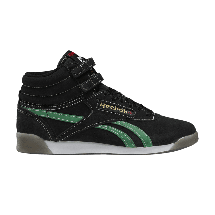 Reebok Wmns Freestyle High 'Human Rights Now! - Black Green' Core Black/Glen Green/Vector Red