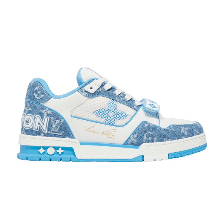 Louis Vuitton Trainer Low 'Velcro Strap - Light Blue Monogram Denim' White/Blue