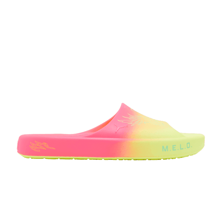 Rick and Morty x LaMelo Ball x Puma Shibui Cat Slide 'Adventures' Safety Yellow/Pink Glow/Elektro Green