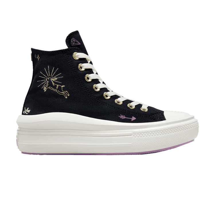 Converse Wmns Chuck Taylor All Star Move Platform High 'Tiny Tattoos' Black/Dreamy Dahlia/Egret