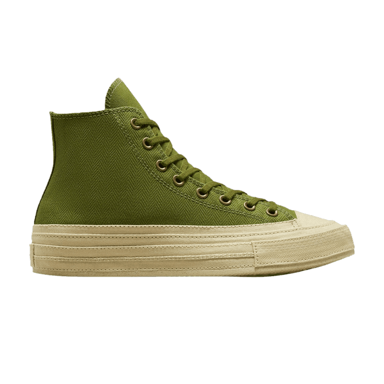 Converse Chuck 70 High 'Herringbone' Grassy/Alligator Friend/Oat Milk