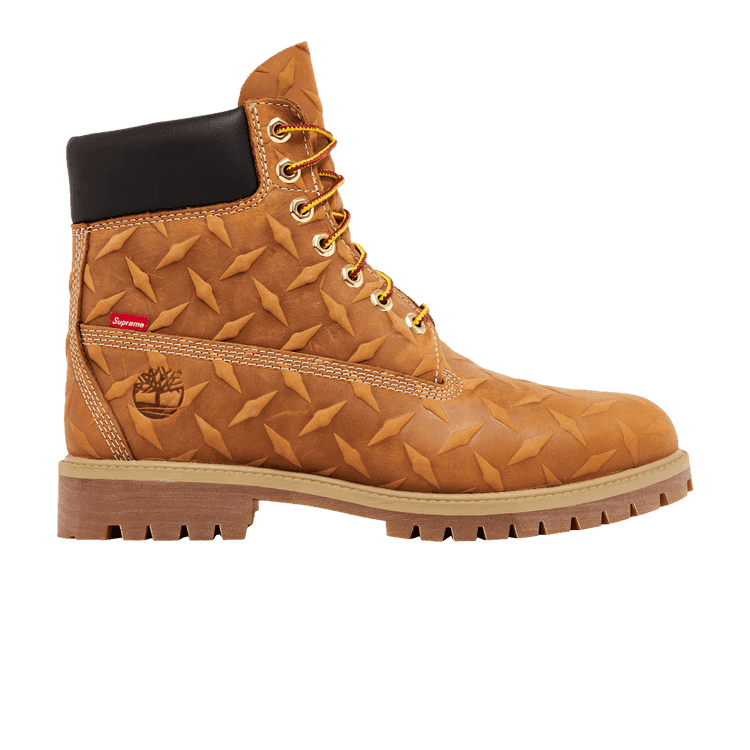 Supreme x Timberland 6 Inch Premium Waterproof Boot 'Embossed Diamond Plate - Wheat' Wheat