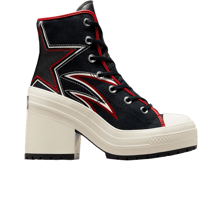 Converse Wmns Chuck 70 De Luxe Heel High 'Moto' Black/Varsity Red/Egret