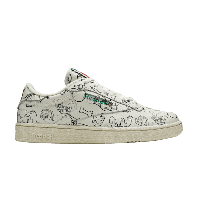 Tom & Jerry x Reebok Club C 'Sketch' Chalk/Paperwhite/Excellent Red