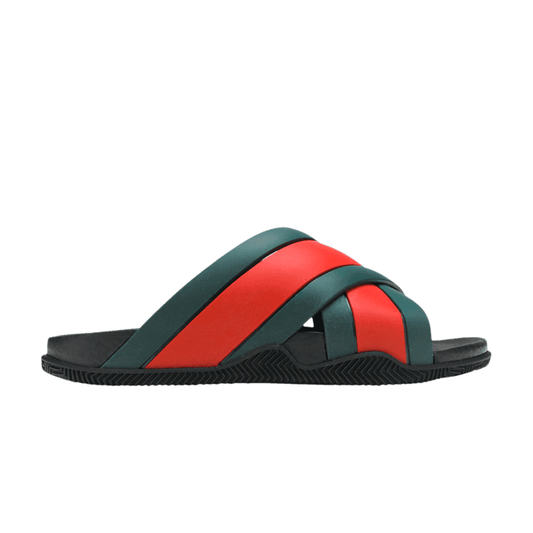Gucci Rubber Slide 'Green Red' Black/Green/Red