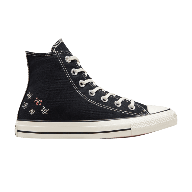 Converse Wmns Chuck Taylor All Star High 'Embroidered Little Flowers' Black/Egret/Donut Glaze