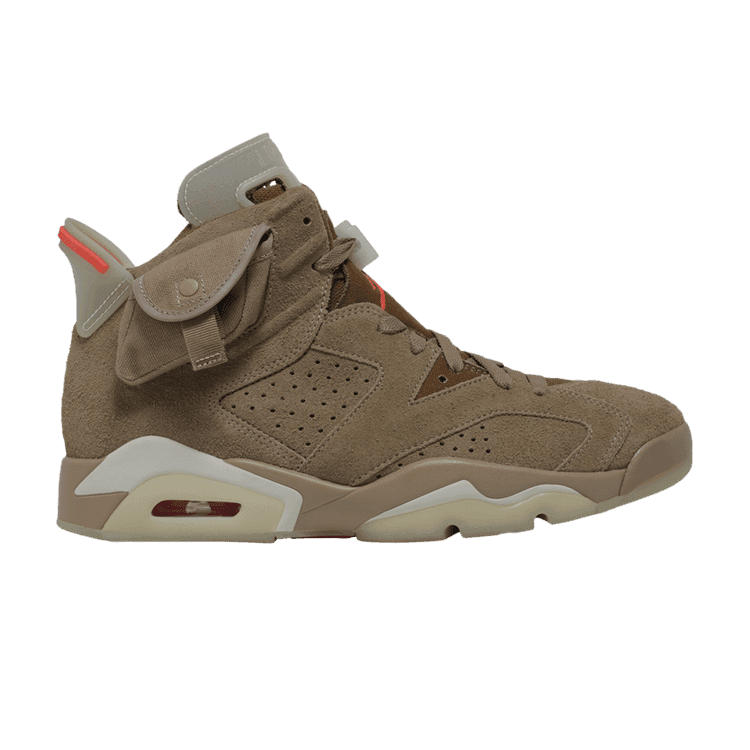 Travis Scott x Air Jordan 6 Retro 'British Khaki' British Khaki/Sail/Bright Crimson