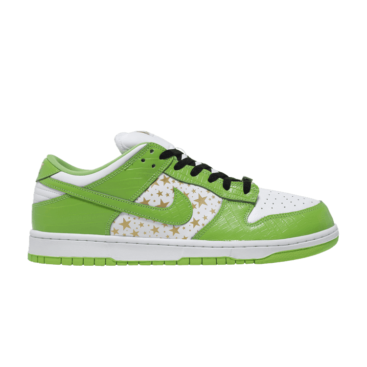 Supreme x Nike Dunk Low OG SB QS 'Mean Green' White/Metallic Gold/Mean Green