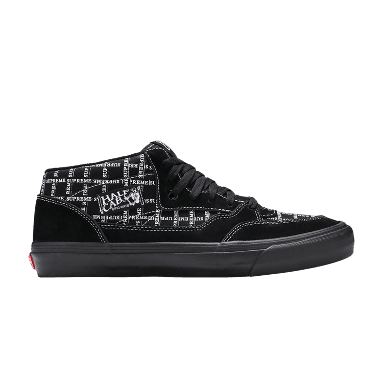 Supreme x Vans Half Cab Pro '92 'Logo Pattern - Black' Black/Black