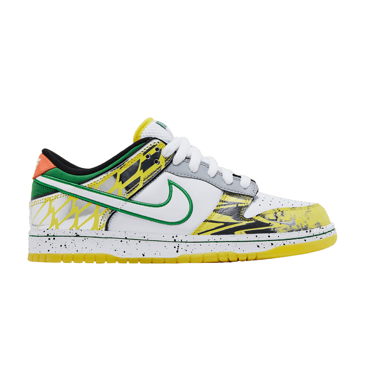 Nike Dunk Low 'What the Duck - University of Oregon Away' PE White/Black/Metallic Silver/Apple Green