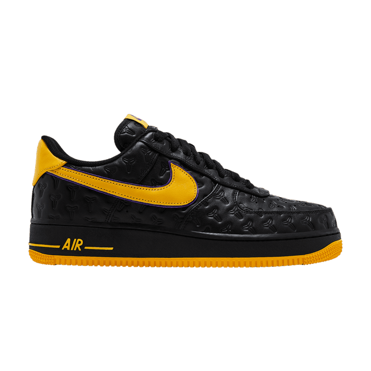 Kobe Bryant x Nike Air Force 1 Low 'Lakers Away' Numbered Black/Varsity Maize/Varsity Purple
