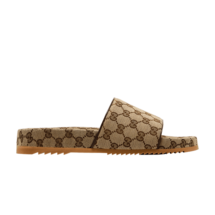 Gucci GG Canvas Slide Sandal 'Beige Monogram' Beige/Ebony
