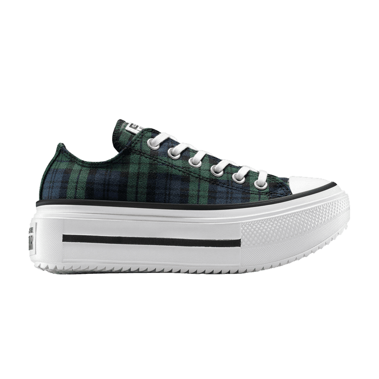 Converse Wmns Chuck Taylor All Star Lift Double Stack Platform Low 'Plaid' Navy/Black/Branch Out