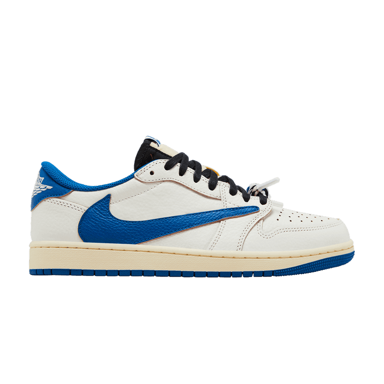 Fragment Design x Travis Scott x Air Jordan 1 Retro Low OG SP 'Sail Military Blue' Sail/Black/Muslin/Military Blue