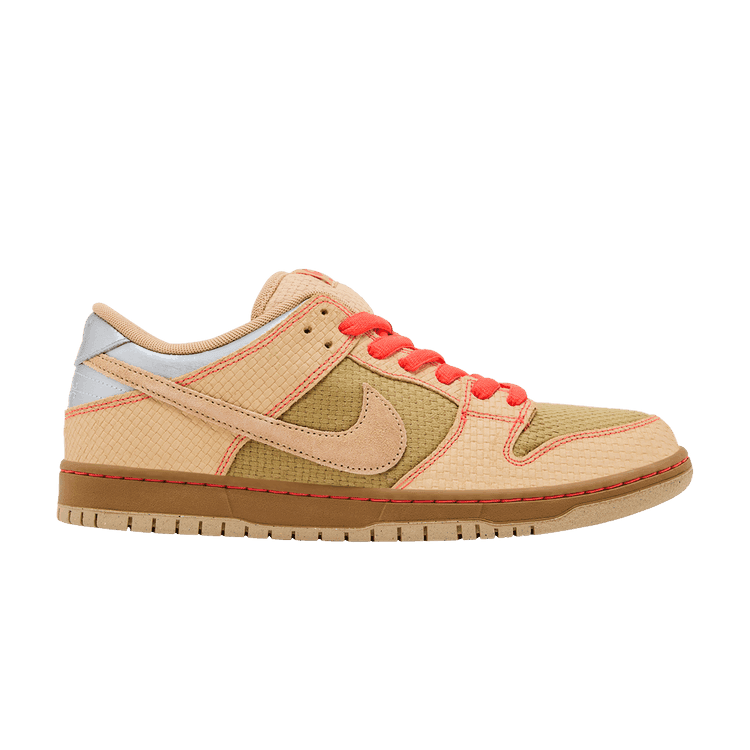 Nike SB Dunk Low 'Songkran' Canvas/Vachetta Tan-Parachute Beige-Bright Crimson-Legend Dark Brown-Metallic Silver